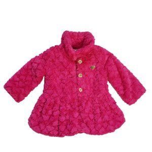 Juicy Couture Toddler Coat Jacket/Size 24 months/Furry, Hot Pink w Gold Accents